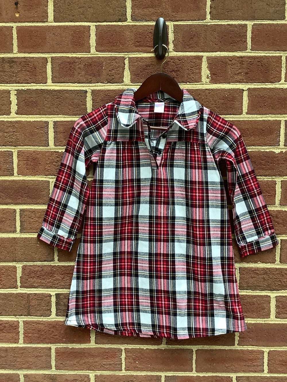 Gymboree Girls Plaid Nightgown Peter Pan Collar 5/6